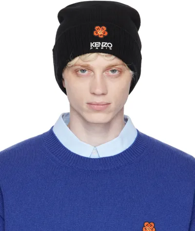 Kenzo Black  Paris Boke Flower Beanie In 99j - Medium Black