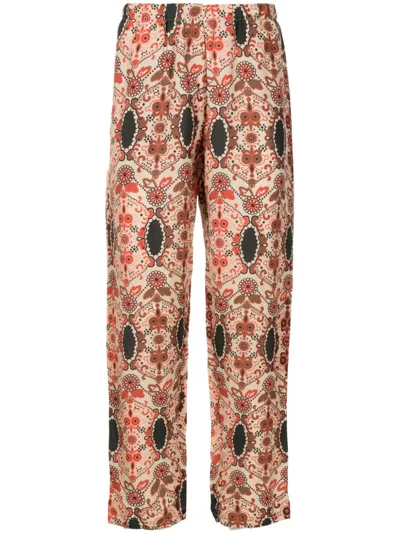 Amir Slama Straight-leg-hose Mit Print In Multicolour