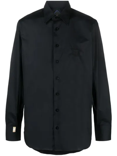 Billionaire Silver Cut Long-sleeved Shirt In Black