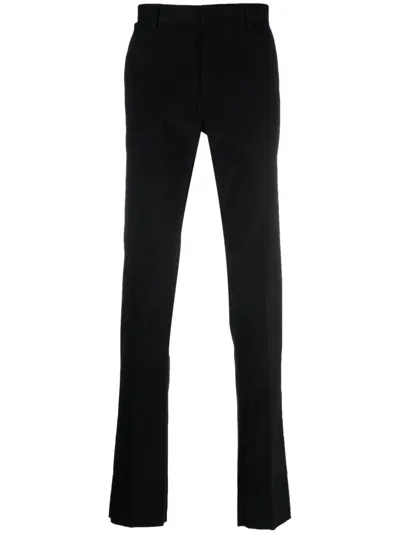 Zegna Slim-cut Stretch-cotton Chino Trousers In Schwarz