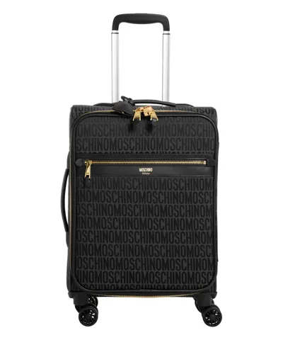 Moschino Logo Suitcase In Black