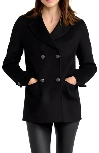 Belle & Bloom Forget You Wool Blend Military Peacoat In Black