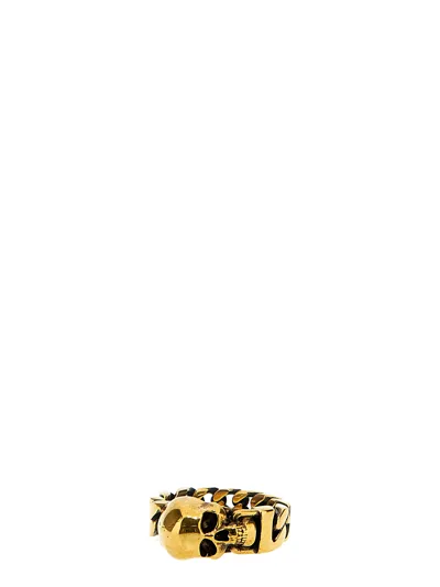 Alexander Mcqueen Skull Ring In Gold