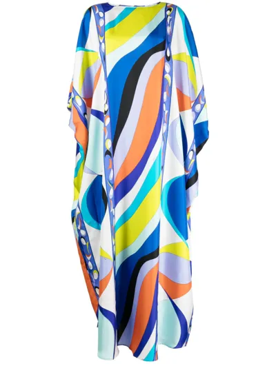 Pucci Printed Silk Kaftan In Multicolour