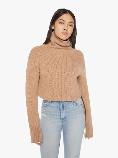 Sablyn Shay Crop Turtleneck Sweater Almondine In Beige