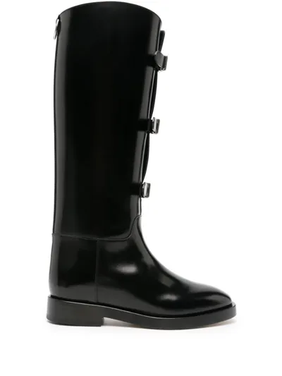 Durazzi Milano Buckled Leather Boots In Black