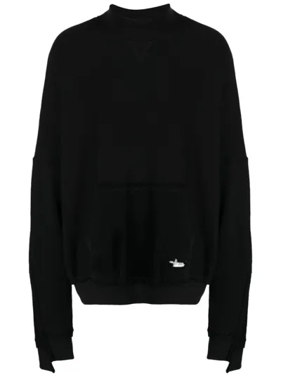 Mostly Heard Rarely Seen Logo-embroidered Brushed Cotton Sweatshirt In Black