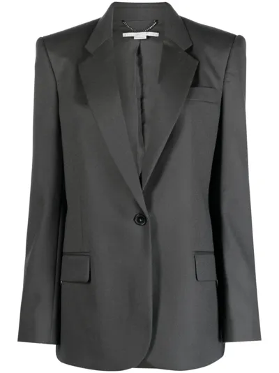 Stella Mccartney Flannel Single-breasted Blazer In Gris