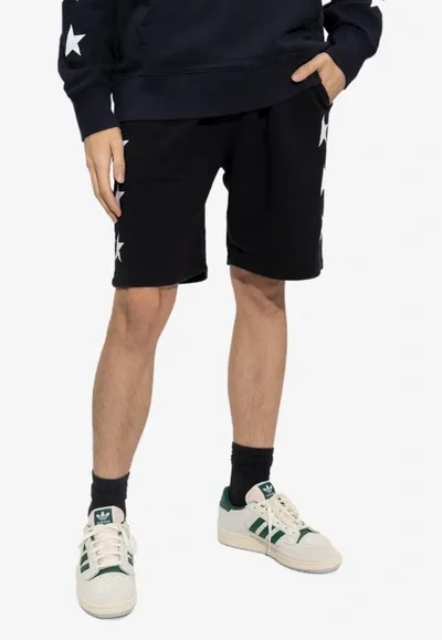 Golden Goose Db Bermuda Shorts With Star Logo Print In Black