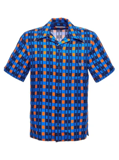 Wales Bonner High Life Shirt In Blue,orange