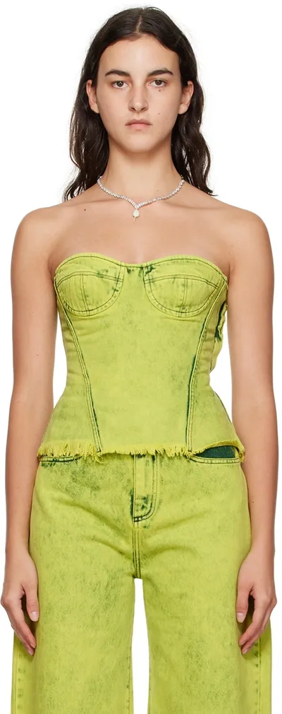 Marques' Almeida Green Paneled Tank Top