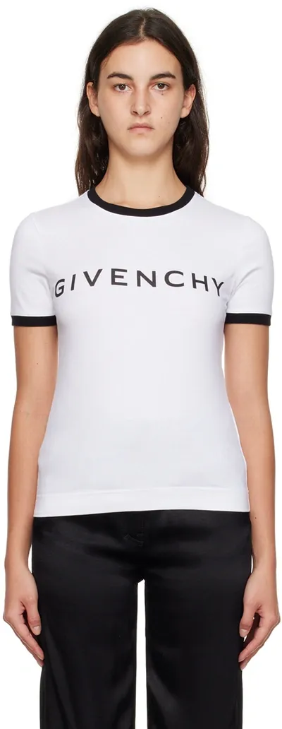 Givenchy Cotton-blend Jersey T-shirt In White Black