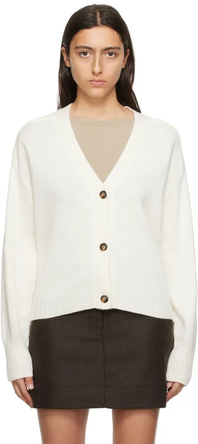 Loulou Studio Zanzibar Cardigan In Ivory