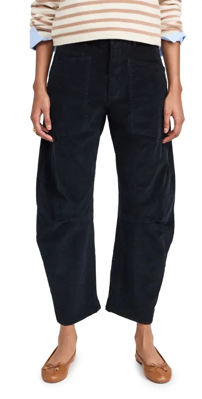 Nili Lotan Shon Cotton-blend Twill Tapered Pants In Black