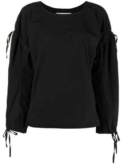 Henrik Vibskov Tapas Round-neck Cotton Blouse In Black