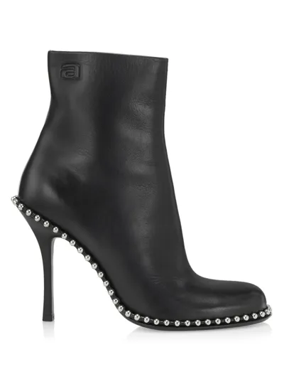 Alexander Wang Nova 105 High Heels Ankle Boots In Black Leather