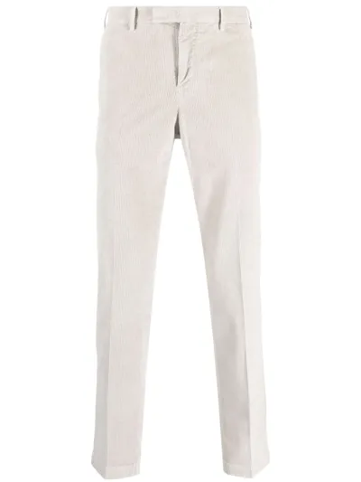 Pt Torino Corduroy Slim-cut Trousers In White