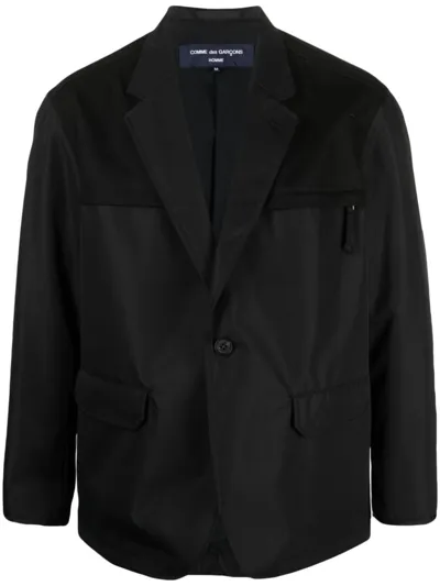 Comme Des Garçons Homme Deux Single-breasted Notched Panelled Blazer In Schwarz