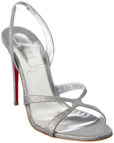 Christian Louboutin Emilie 100 Glitter Slingback Sandals In Silver