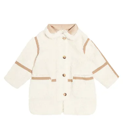 Chloé Kids' Faux-shearling Cotton Coat In Ivory