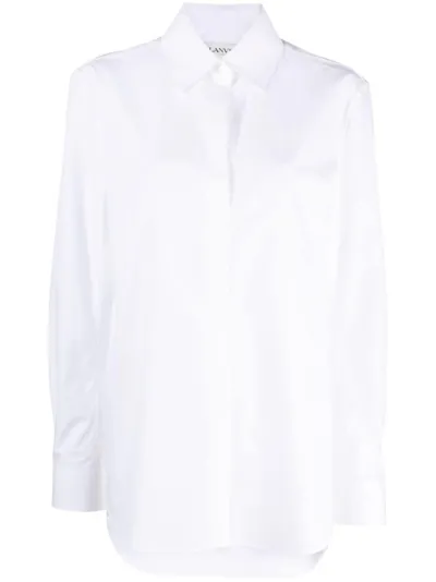 Lanvin Tunic Cotton Shirt In White