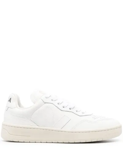 Veja V-90 Low-top Leather Sneakers In White