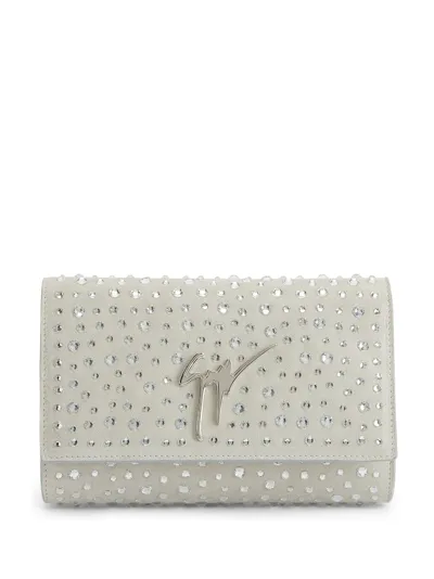 Giuseppe Zanotti Cleopatra Crystal-embellished Clutch Bag In White