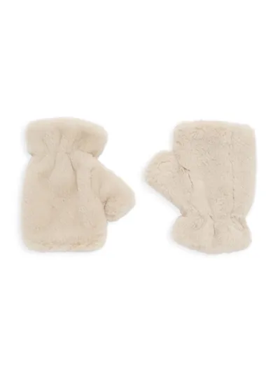 Apparis Ariel Faux Fur Gloves In Latte