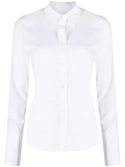 Twp Plain Cotton-blend Shirt In White