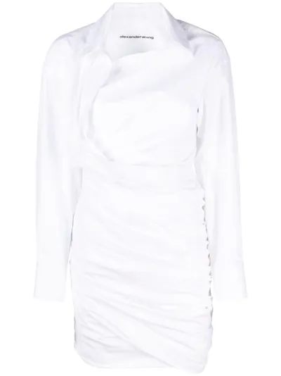 Alexander Wang Asymmetric Cotton Shirtdress In White