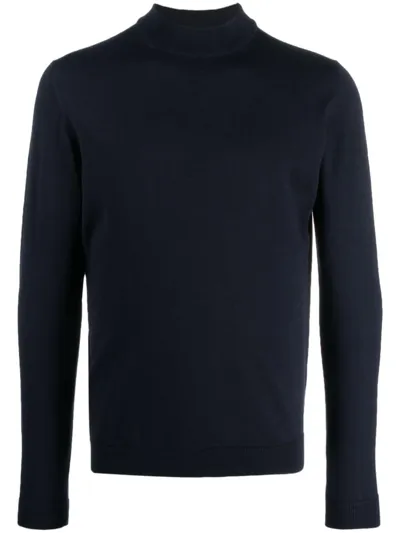 Roberto Collina High-neck Merino-wool Jumper In Blau