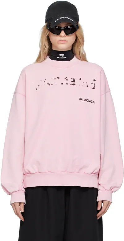 Balenciaga Logo-print Sweatshirt In Pink