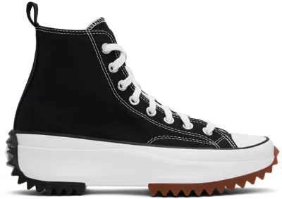 Converse Black Run Star Hike High Top Sneakers In Black/white