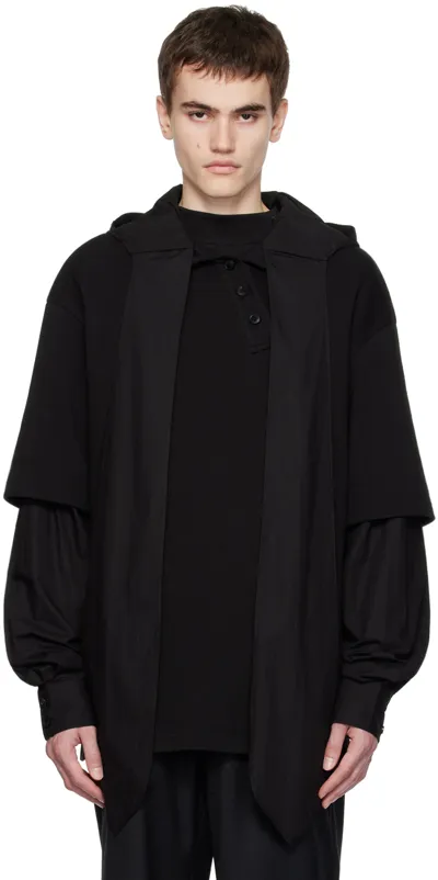 Lesugiatelier Black Layered Hoodie