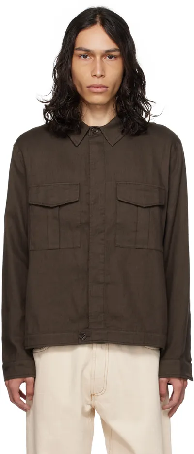 Ymc You Must Create Battle Shirt Jacket In Brown