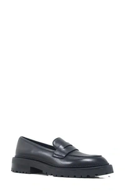 Kenneth Cole New York Fatima Lug Sole Penny Loafer In Black