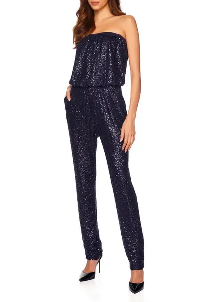 Susana Monaco Women's Sequin Strapless Tube Jumpsuit In Thunder