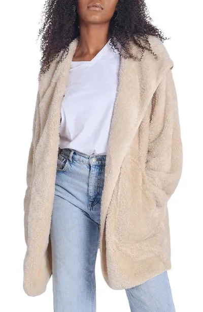 Unhide Shleepy Hooded Fleece Wrap In Beige Bear