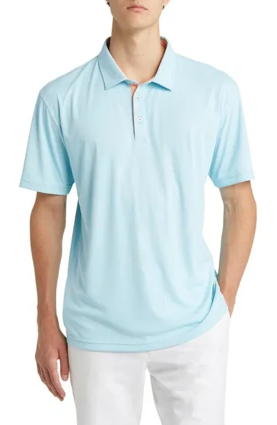 Swannies Finn Koi Print Golf Polo In Aquamarine