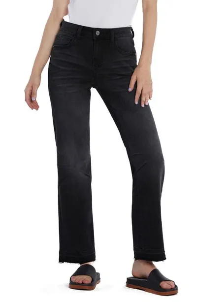 Hint Of Blu Rosa Release Hem Boyfriend Jeans In Brush Black