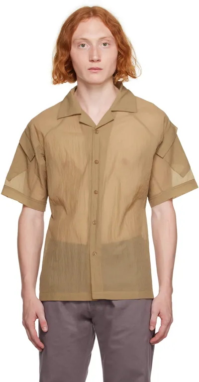 Olly Shinder Beige Flap Pocket Shirt In Oatmeal