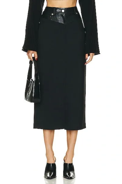 Helmut Lang Garter Midi Skirt In Black