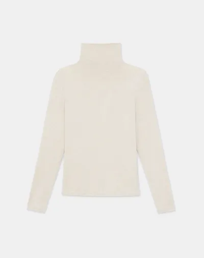 Lafayette 148 Plus-size Nouveau Jersey Turtleneck In Palomino Melange