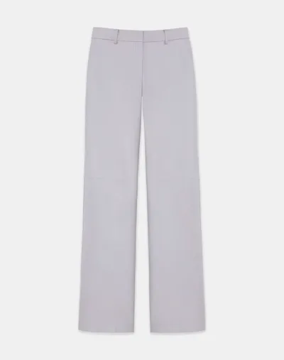 Lafayette 148 Nappa Leather Sullivan Pant In Grey