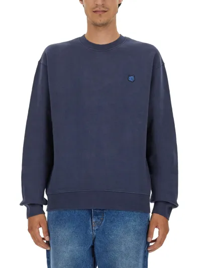 Maison Kitsuné Sweatshirt With Logo In Blue