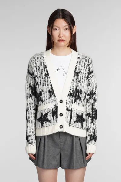 Red Valentino Star Intarsia-knit Cardigan In White