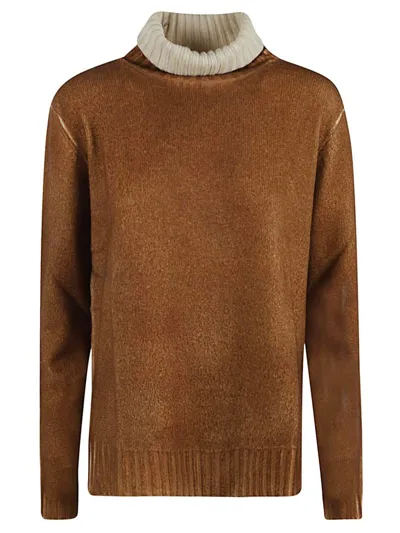 Alessandro Aste Wool And Cashmere Blend Turtleneck Sweater In Brown