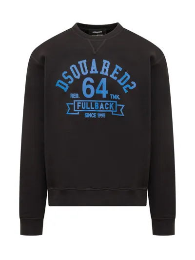 Dsquared2 Logo Printed Crewneck Sweatshirt In Black