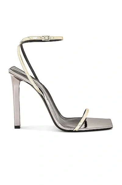 Saint Laurent Pam Sandal In Metal Old Gold