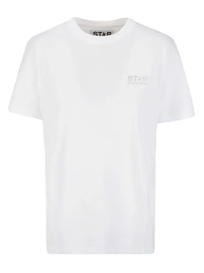 Golden Goose Star Ws Regular T-shirt /logo/ Big Star Back/ Gli In White